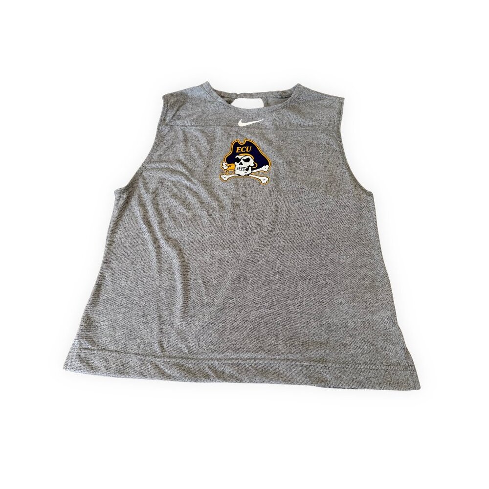 Nike ECU Pirates Gray Heathered Keyhole Training Tank Top | Large